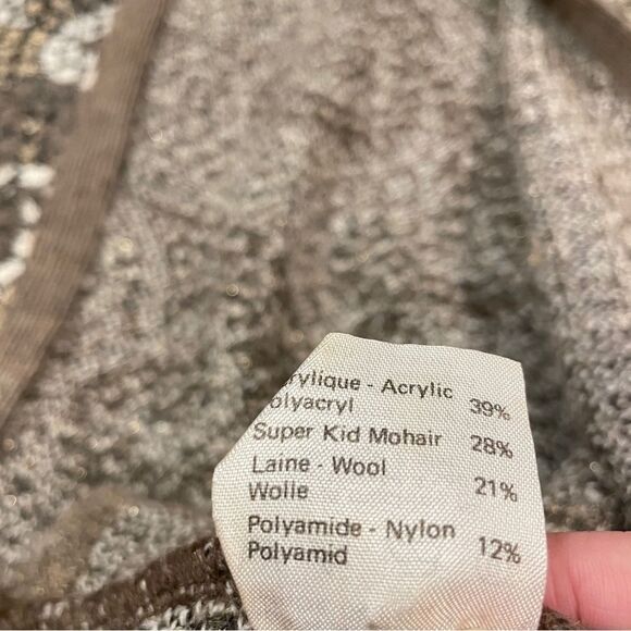 Vintage Made in France Mosaic Wool Vest Brown - Picture 9 of 13